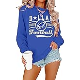 JINTING Football Game Day Sweatshirt Women: Football Season Pullover Football Team Falll Shirts Graphic Long Sleeve Tops