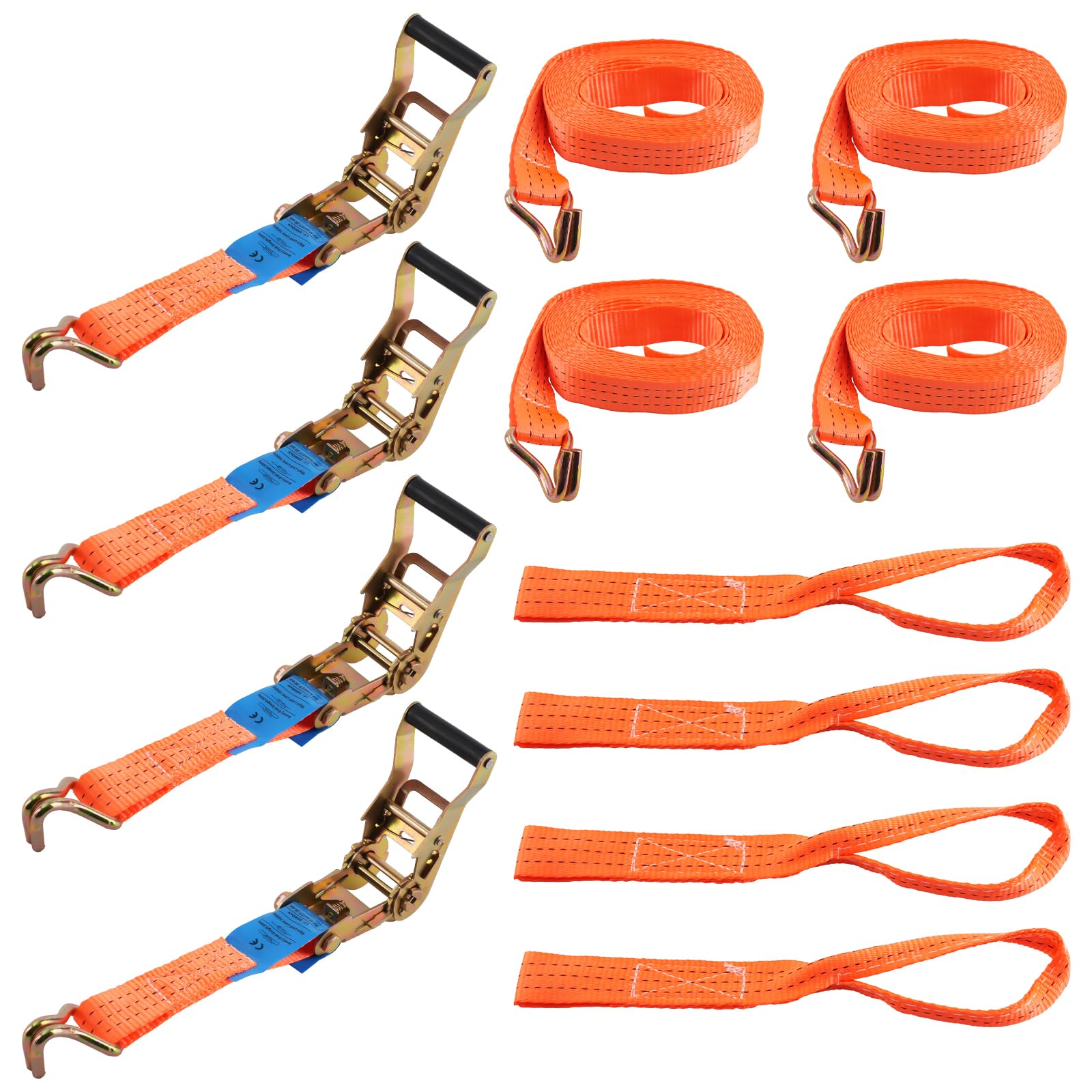 maXpeedingrods 4X Ratchet Straps Tie Down 35mm X 2.9m 2000kg Heavy Duty Claw Ratchet Straps with Hooks 2T