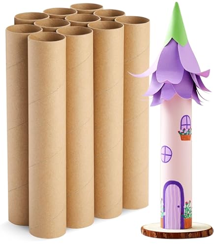 Ruisky 64 Pcs Cardboard Craft Tubes - Kraft Paper Rolls For DIY (1.57"x3.9", Brown)