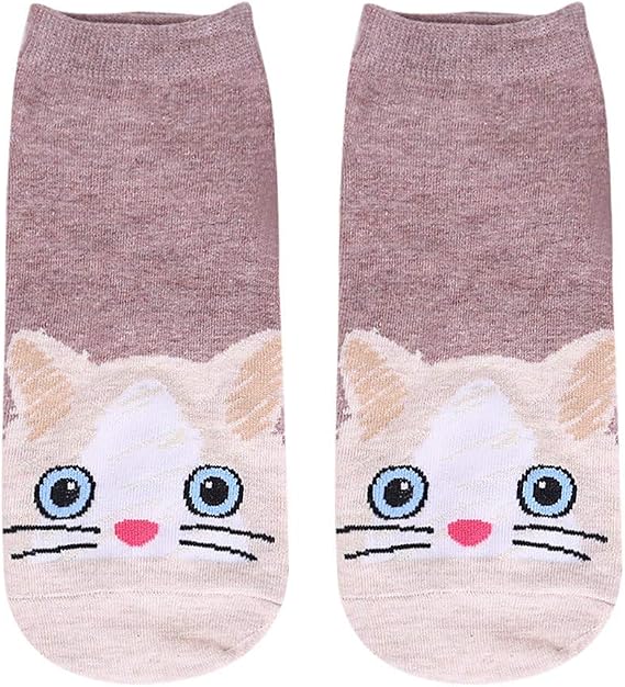Amazon 可愛い動物プリント ソックス Florrita 女性 くつ下 面白い 猫 ウザギ ワンちゃん柄 キャラクター 綿 靴下 レディース 防寒 フロアソックス おしゃれ 人気 28cm ソフト ショートソックス 靴下 ファッション ルーム 通年 室内外 通学 防寒 ソックス 通販