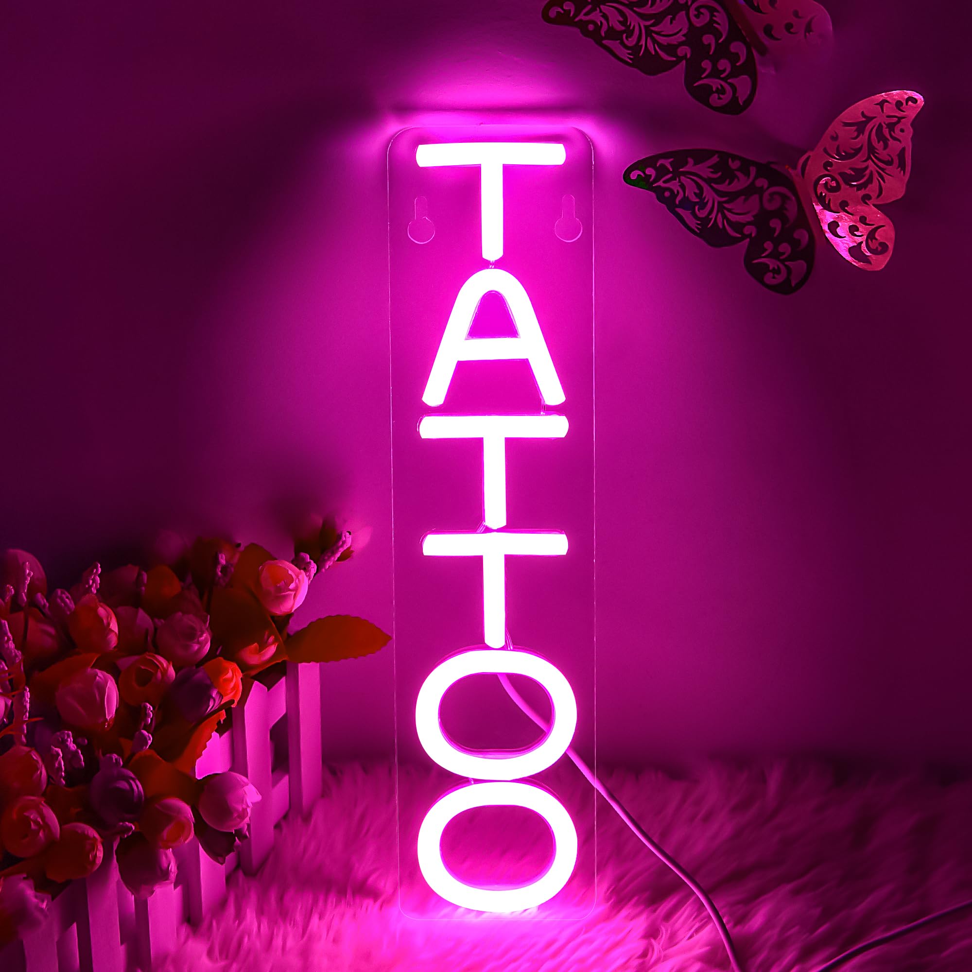 Blecode Tattoo Neon Sign for Wall Decor Text Led