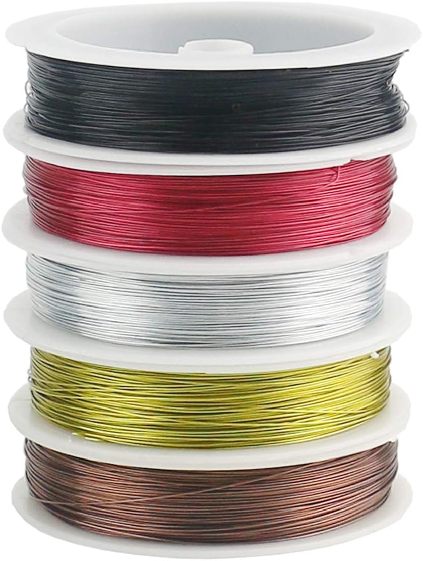 TinaWood 5 Colors DIY Craft Iron Wire Beading Wire DIY Jewellery Making Cord String Accessories