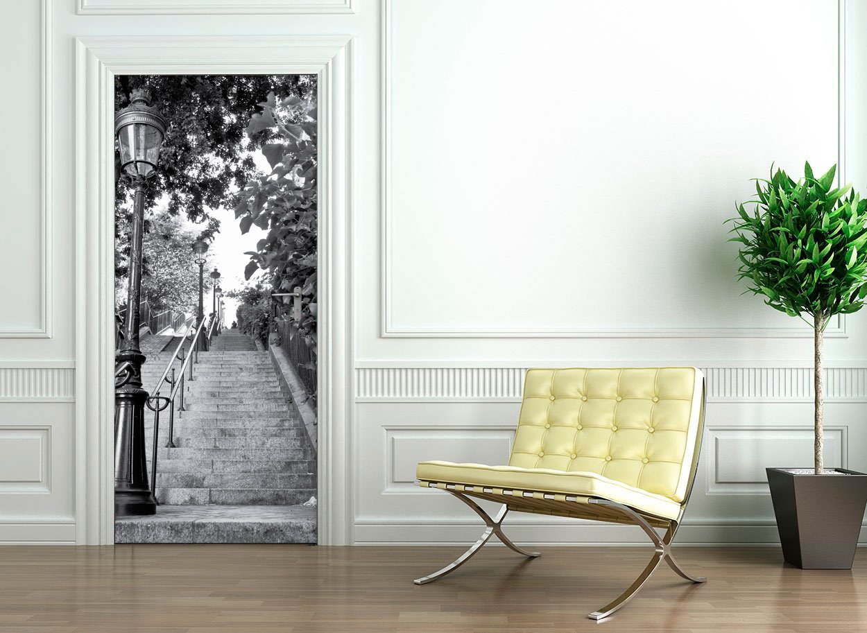 Ambiance-Live Door Sticker – Parisian Stairs 204 x 83 cm