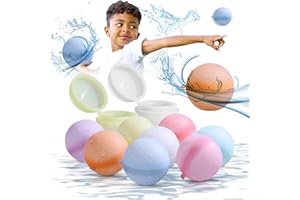 Reusable Water Balloons 16 PCS, Kadows 2023 Upgraded Refillable Water Balloons Easy to Seal Soft Silicone Water Balls for Kid