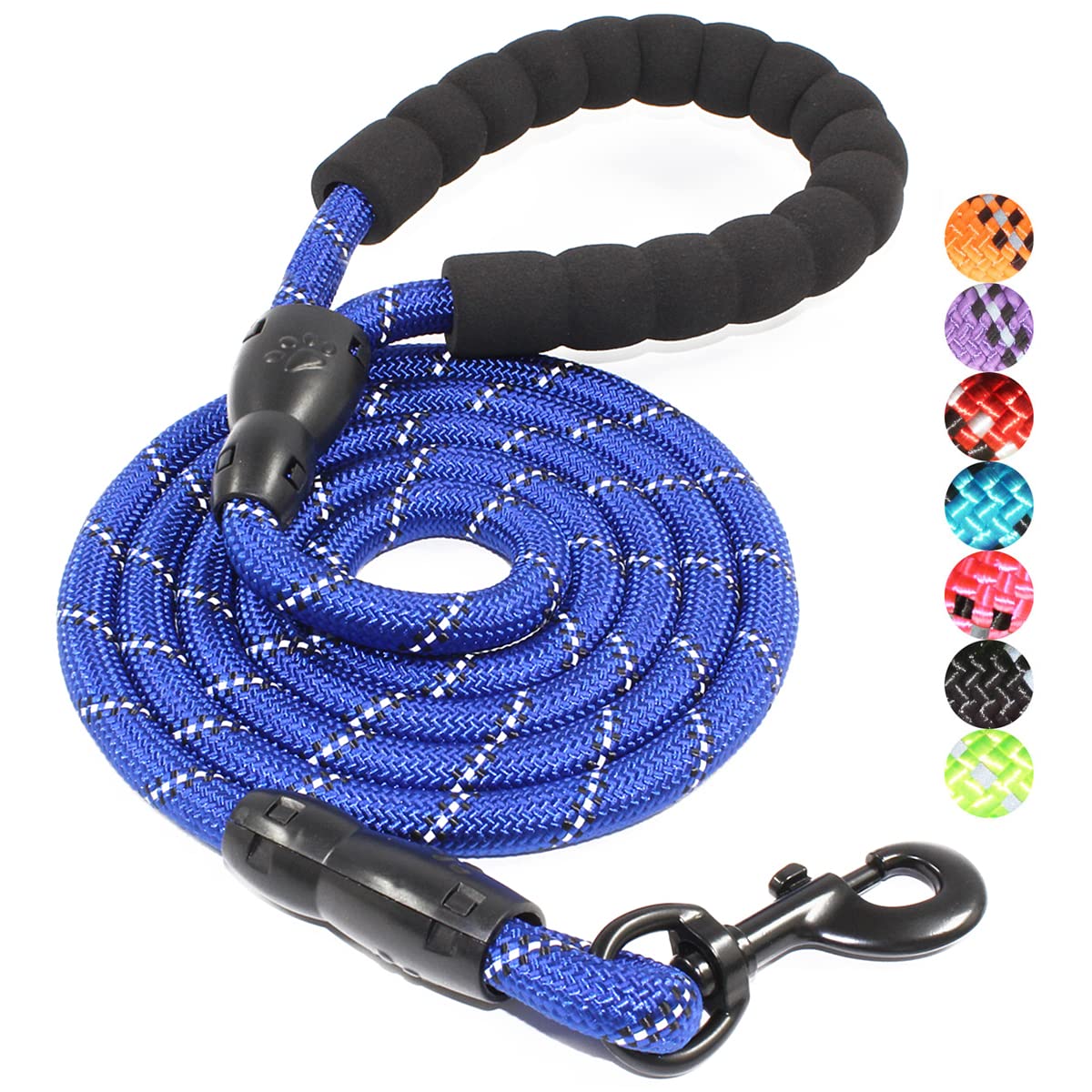 Photo 1 of BAAPET 2/4/5/6 FT Dog Leash with Comfortable Padded Handle and Highly Reflective Threads for Small Medium and Large Dogs (5FT-1/2'', Navy Blue)