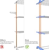 HOMIDEC 4-Tier Foldable Clothes Drying Rack Stainless Steel 172cm H view 5