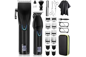 Karrte Professional Hair Clippers and Trimmer Kit for Men,Barber Clipper Set Cordless Hair Cutting,Beard Trimmer Grooming Haircut Kit