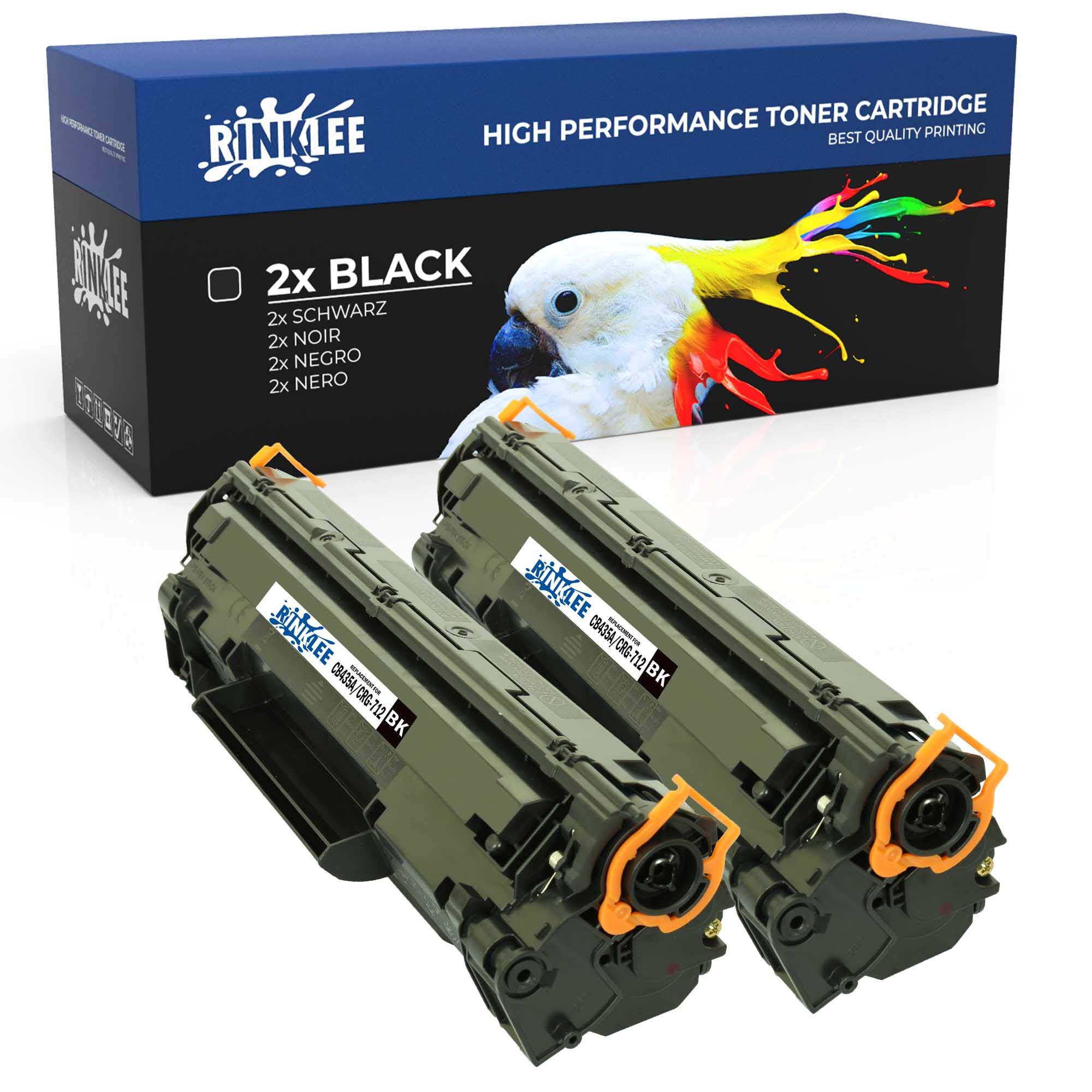 RINKLEE CB435A 712 Toner Cartridge Compatible with HP Laserjet P1005 P1006 P1007 P1008 P1009 i-SENSYS LBP3010 LBP3050 LBP3100 | High Yield 1500 Pages | Black, 2-Pack