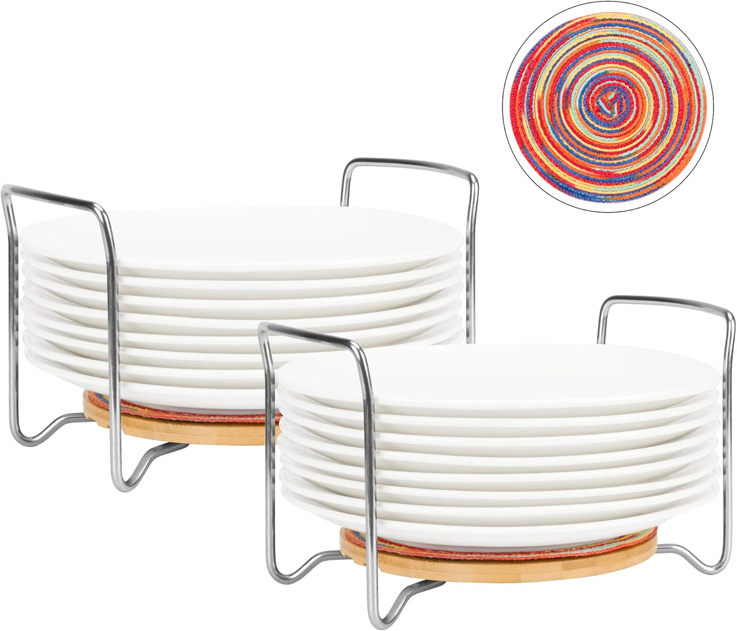 EROOM TREND Plate Holders Organizer 2 Pack Adjustable Size