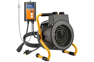 NOARIXA Greenhouse Heater with Digital Thermostat Controller, 1500W Green House Heater for Plants，Electric Grow Tent Heaters, Fast Heating with Overheat Protection, Space Heater for Flower Room, BK