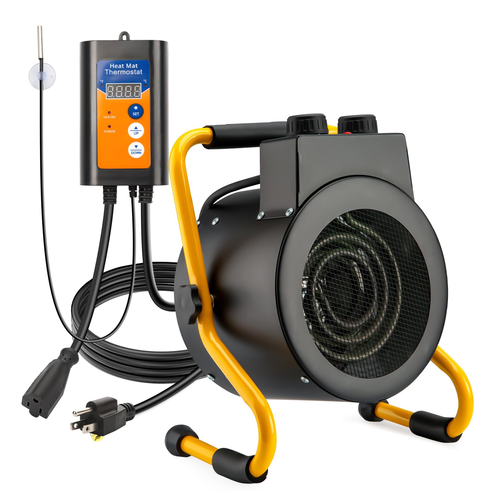 Photo 1 of Noarixa Greenhouse Heater with Digital Thermostat, 1500W Green House Heater for Plants?Electric Grow Tent Heaters, Fast Heating with Overheat Protection, Space Heater for Flower Room, Black