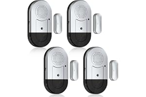 Door Alarm,Sanjie Door Open Alarm - 4 Pack,125dB,Volume Control,Window Alarm for Kids Safety/Dementia/Pool,Wireless Sensors K