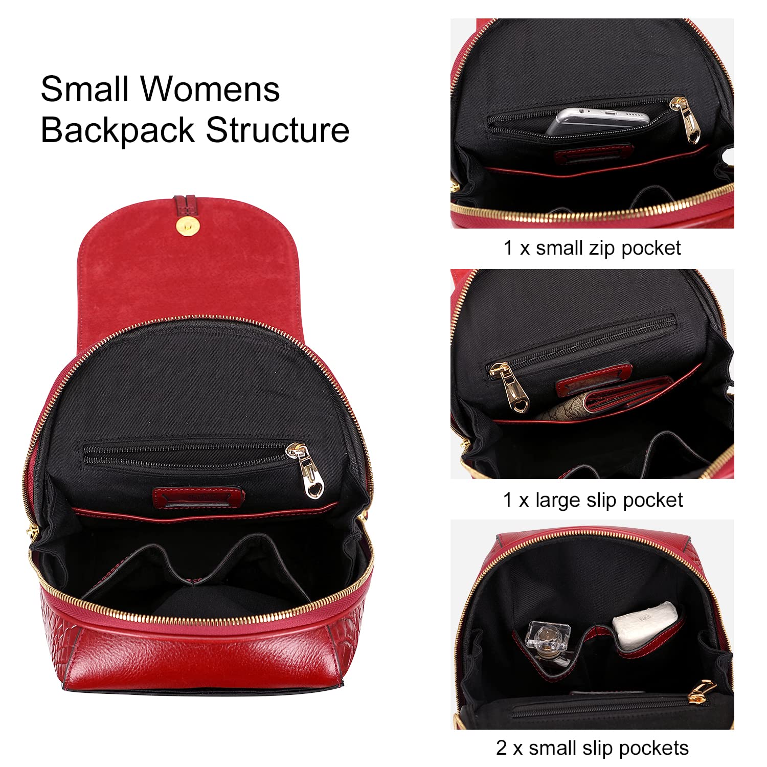 PIJUSHI Small Crocodile Leather Backpacks Purse for Women Casual Backpack Fashion Bag