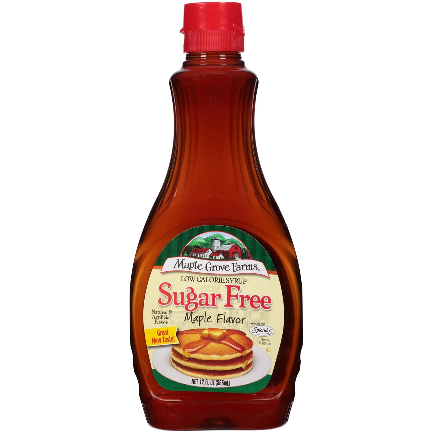 Maple Grove Farms, Syrup, Sugar Free, Maple Flavor, 12 Ounce (Pack of 12)