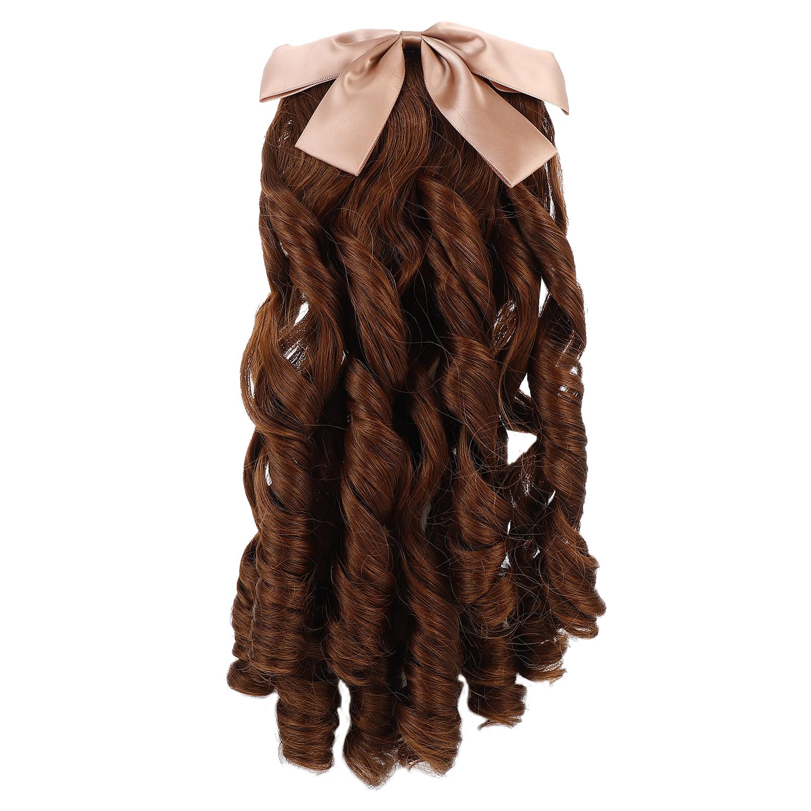 Didiseaon 15 Inch Ponytail Extension Long Curly Wig Ponytail 38cm Natural Inserted Comb Hair Extension with Bow Sweety Fake for Women Girls Synthetic Hairpiece