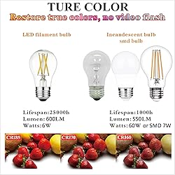 LiteHistory A15 LED Bulb 6W Equal E26 Bulb 60 Watt
