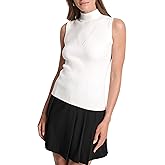 DKNY Womens Sleeveless Turtleneck Blouse