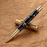 Borges Luxury Pen Set Finish, Schmidt Ink Refill, Best Roller Ball Gift for Men & Women, Executive Office & Professional Writing - Nice Pens (24K)
