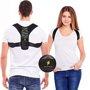 Posture Corrector for Women and Men - Adjustable Shoulder Support Brace - Back Straightener - Relief from Neck and Clavicle Pain - Helps Prevent Slouching and Hunching (Universal)