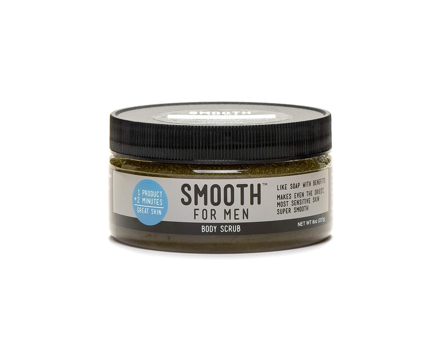 Smooth for Men Green Tea with Tea Tree Oil Body Cleansing Exfoliating Moisturizer - For Sensitive Skin - Oily Skin, Acne Prone Skin