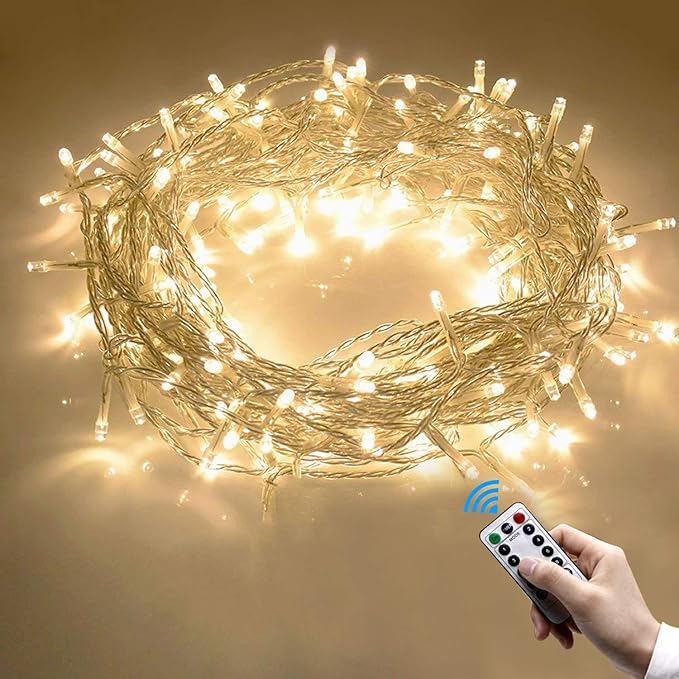 Cadena de Luces, 10m 100 LEDs Guirnalda de Luces Blanco