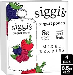 siggi's Kids Lowfat Yogurt Pouches, Mixed Berries, 3.5 oz. Each, 4 Ct – 2% Milkfat