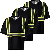 ProtectX High Visibility Short Sleeve Reflective Safety T-Shirt, Men's Heavy Duty Breathable Hi Vis Shirts, Class 2 Type R