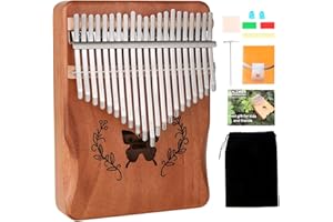 Lemfema Kalimba Thumb Piano, Portable 21 Keys Mbira Finger Piano with Tune Hammer and Study Instruction, Musical Instruments Gift for Kids and Adults Beginners(Light Brown)