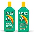 NO-AD SPF 30 Sunscreen Lotion | Broad Spectrum UVA/UVB Protection | Water Resistant | Octinoxate & Oxybenzone Free with moisturizing Vitamin E and Aloe 16oz | Pack of 2