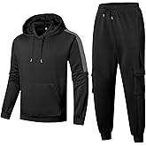 Babioboa Men's Tracksuit 2 Piece Hoodie Sweatsuit Jogging Suit Cargo Pant Set Warm Up Suit Workout Gym Set Fall Outfit