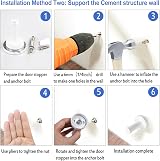 Northern Brothers 6 Pack Door Stop, Wall Mounted White Noise Dampening Rubber view 6
