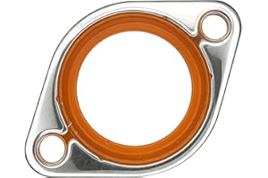 HHZL Thermostat Housing Gasket for SBC, Car Thermostat Water Neck Housing Gasket Engine Coolant Outlet Silicone Seal Spacer Replacement with 1/8" Aluminum Carrier for Chevy SBC BBC 265-500(Orange)