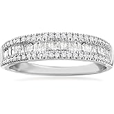 Ross-Simons 0.50 ct. t.w. Baguette and Round Diamond Ring in Sterling Silver