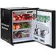 12V RV Refrigerator, 2.1 Cu.Ft RV Fridge, 12/24V Camper Refrigerators Semi Truck Fridges Compact for Camping, Travel, Motorhome and Campervan, Reversible Door, Adjustable Thermostat, Black