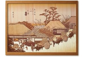 KINOWA Ukiyoe Art Kit Kiharie The Running Well Teahouse at Otsu by Hiroshige Made in Japan