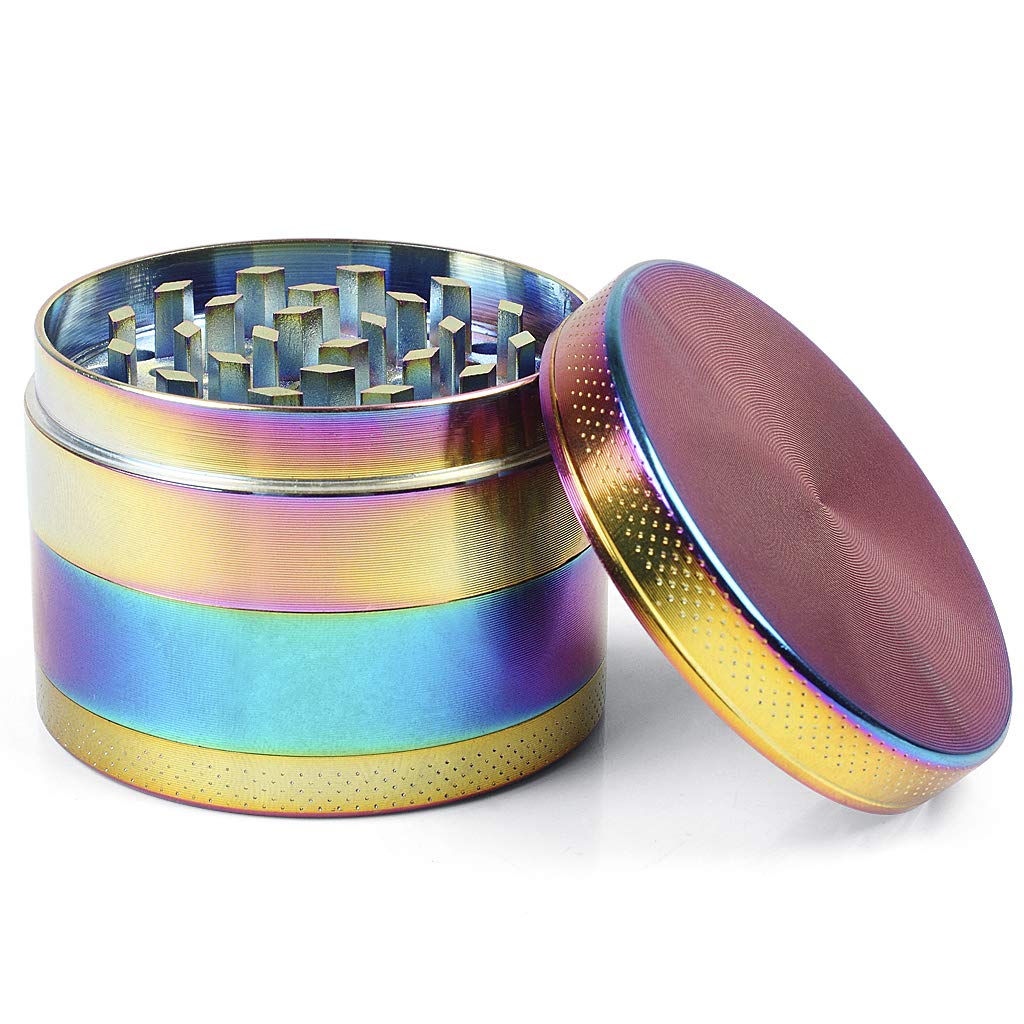 XYGK Herb Grinder - 4 Pieces Zinc Alloy Metal Grinder, Portable Weed Grinders, Colorful Grinder with Magnetic Top for Dry Herb and Spices (2inch-Diameter)