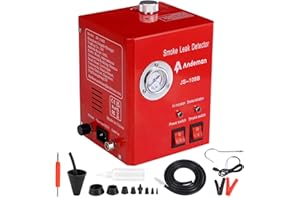 ANDEMAN Automotive Smoke Machine Leak Detector, Built-in air Pump Vacuum Diagnostic Tester with Pressure Gauge EVAP Tester for Fuel Pipe, All DC 12V Vehicles