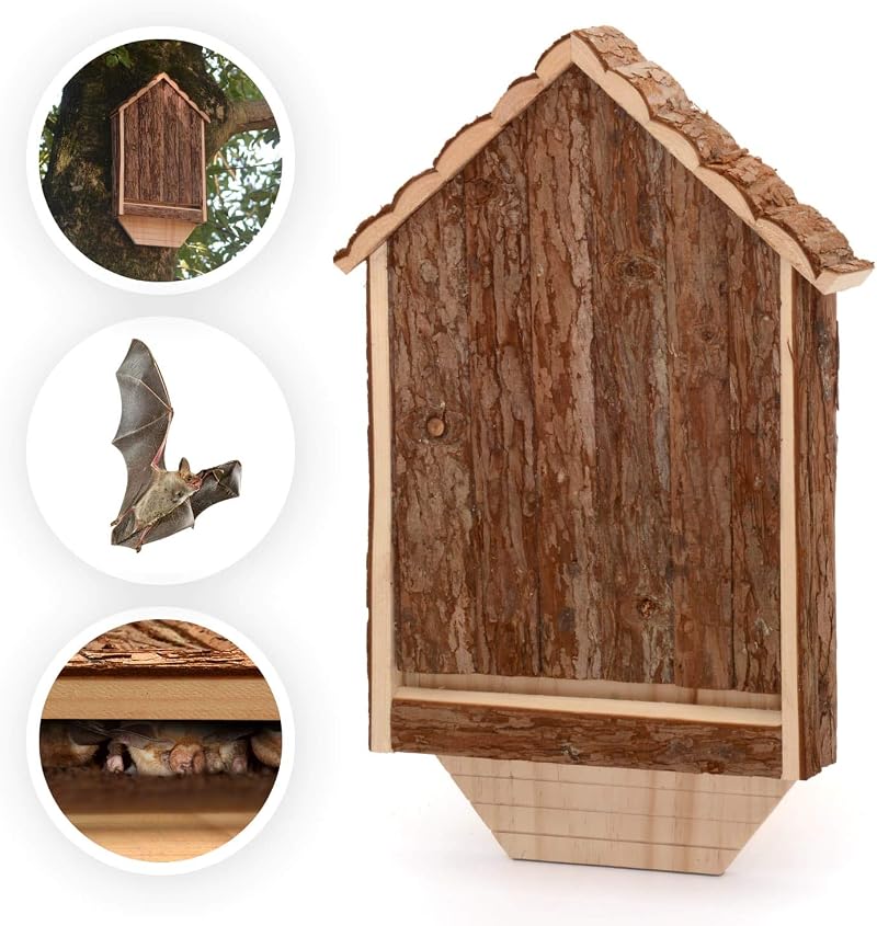 CKB LTD Wooden Bat House Outdoor Shelter Garden Hibernation Home Habitat 30.5cm