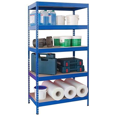 Lagerregal Kellerregal Metallregal Steckregal der Marke Lagerknecht® TÜV - geprüft- Regal Blau 90 x 50 x 200 cm bis 825 kg be