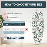 KINGRACK Ironing Board Cover 7mm Thick Padding 100% Cotton 134 x 45 cm Green view 2