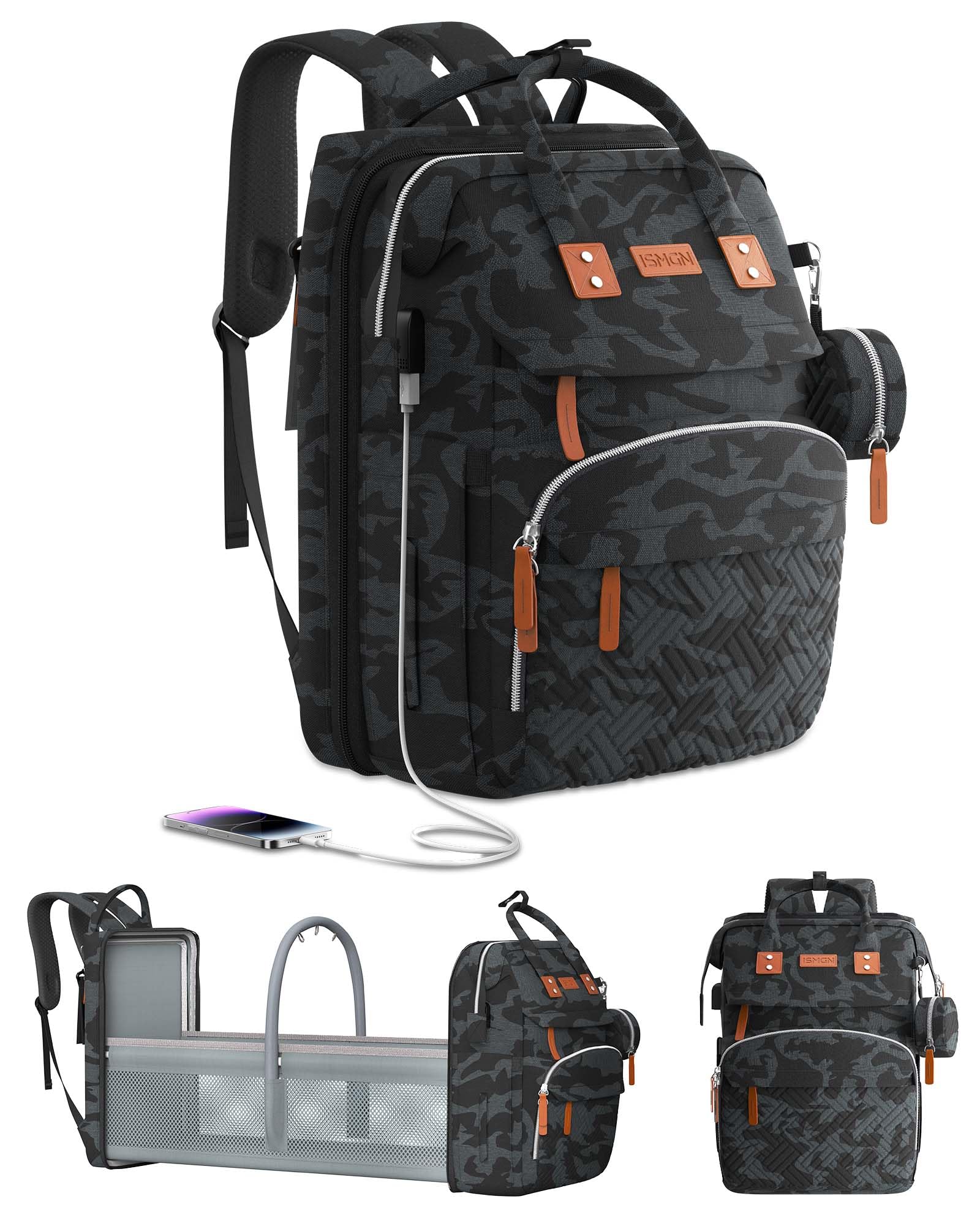 Photo 1 of ISMGN Diaper Bag Backpack, Large Diaper Bag, Multifunctional Diaper Bag