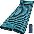 Camping Sleeping Pad, Ultralight Camping Mat with Pillow Built-in Foot Pump Inflatable Sleeping Pads Compact for Camping Backpacking Hiking Traveling Tent
