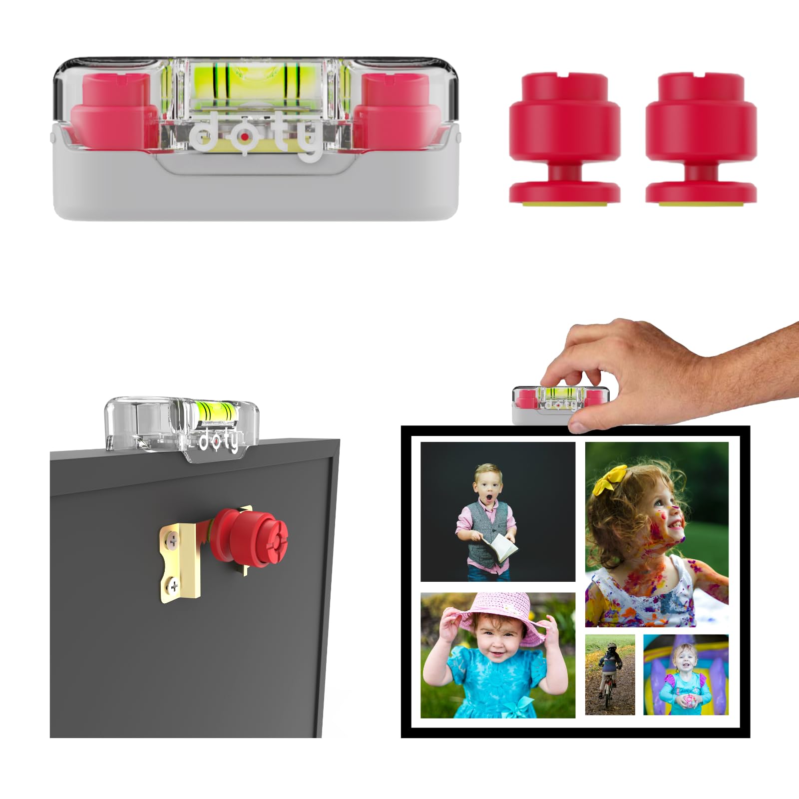 doty Picture Hanging Tool - [Old Packaging] Wall Marker for Fixing Position | The Essential Photo Frame Hanging Tool | Picture Hanging Kit with Level | Easy Frame Hanging and Levelling