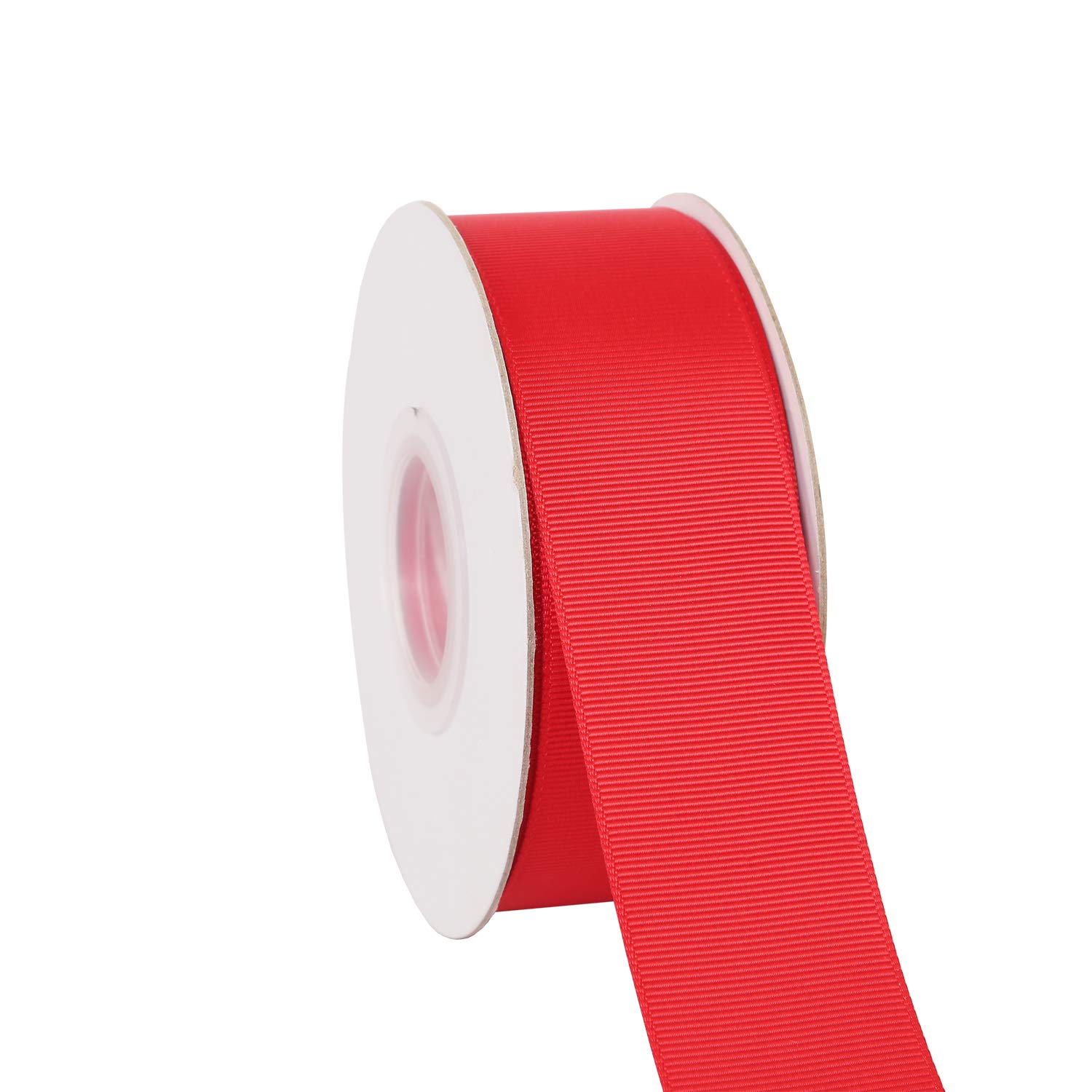 Ribbonitlux 38mm Wide Solid Grosgrain Ribbon 22 Meters (250-Red, Set for Gift Wrapping, Party Decor, Sewing Applications, Wedding and Craft