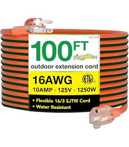 Go Green Power Inc. (GG-14000) 12/3 SJTW Outdoor Extension Cord