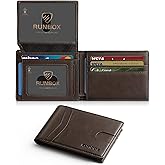 RUNBOX Wallet for Men Slim Rfid Leather 2 ID Window With Gift Box | Slim, Rfid, 2 ID Window, With Gift Box, Slim, Rfid