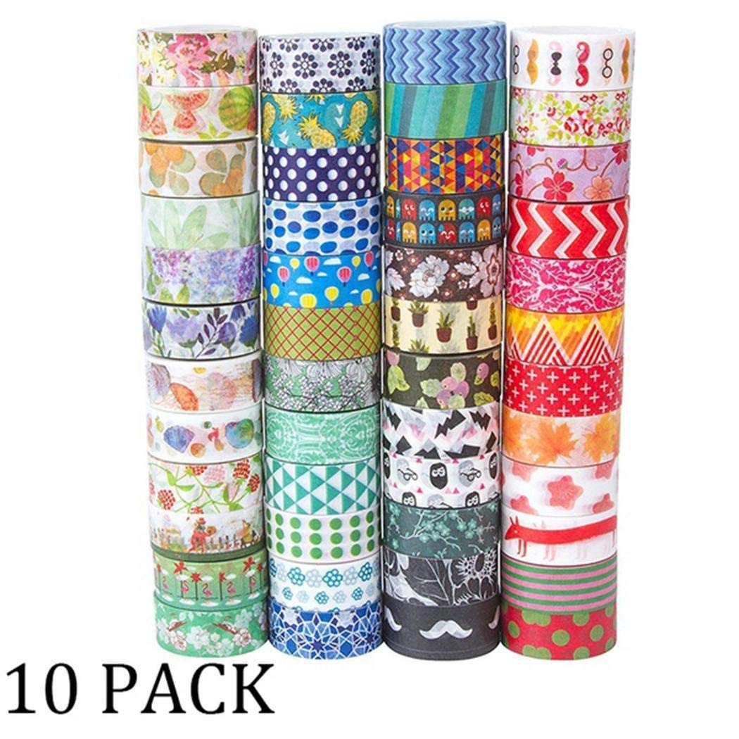 kirken 10pcs DIY Cartoon Tape Set Adhesive Scrapbooking Sticker for Scrapbooking Party Supplies Arts Crafts Decoration
