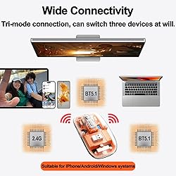 Wireless Mouse Bluetooth LED Clear Slim Silent
