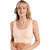 Floatley to The T-Shirt Scoop Neck Bra for Women, Silky Comfort Wirefree Seamless Grip Band Pullover Bra with Removable Pads