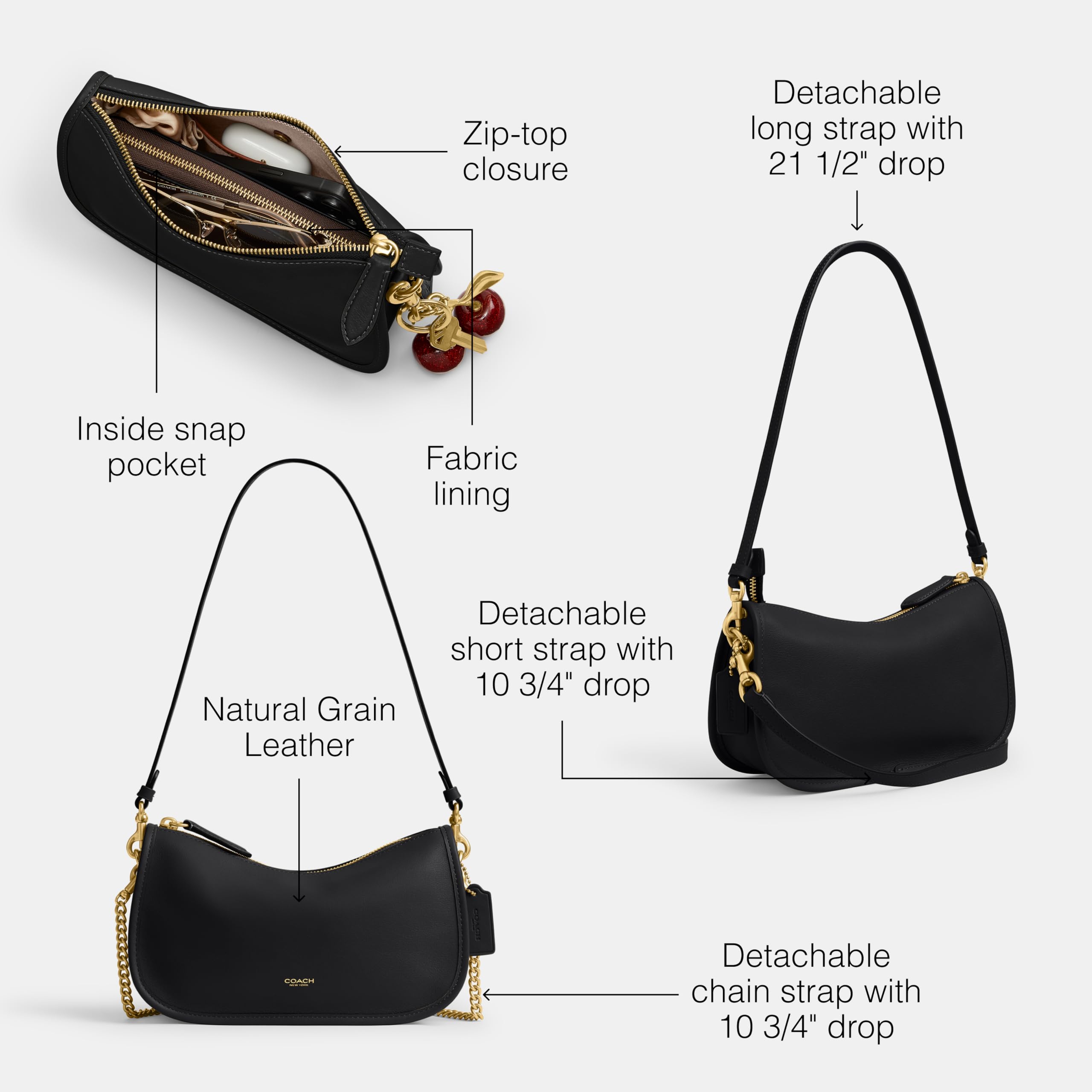 Coach Women's Natural Grain Leather Waverly Bag